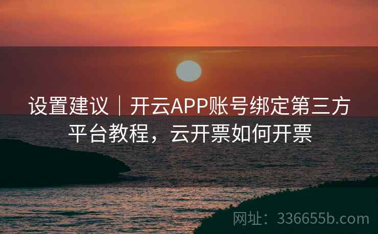 设置建议｜开云APP账号绑定第三方平台教程，云开票如何开票